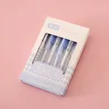 Set of 6 blue retractable gel pens in aesthetic pastel sea salt soda themed packaging - 0.5mm / Sea Salt Soda