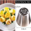 Detailed view of professional large Russian piping tip nozzle showing 4.3cm height and 3.8cm base - Style 1