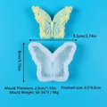 Dimensiones detalladas del molde de silicona mariposa para jabón y velas caseras - Estilo de Vena de Mini Mariposa (50-3473-D)