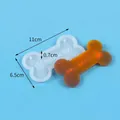 Detailed dimensions of bone-shaped silicone mold for DIY resin dog tags - Dog Bone Style (60-1414)
