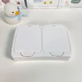 Boîte de rangement de bureau minimaliste blanche à 2 compartiments avec couvercles - Double Grille à Clapet / Blanc