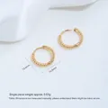 Componentes de pendientes de aro retorcidos de acero inoxidable dorado para bisutería DIY - Pendiente de aro retorcido (H66-3b)