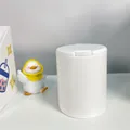 Boîte de rangement de bureau cylindrique blanche minimaliste avec couvercle pour papeterie et petits objets - Cylindrique à Clapet / Blanc