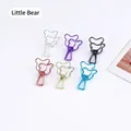 Set mit 6 bunten Metallklammern in Bärenform für Planer und Dokumente im Büroalltag - Teddybär / 6er Set / bunt