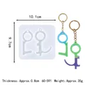 Silicone resin mold for DIY non-contact elevator button pusher keychains with dimensions - 60-591 (Double Mold Position)