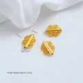 Perla distanziatrice Vajra placcata oro 24K per collane e bracciali fatti a mano fai da te - Distanziatore Doppio Cuore Filigrana (Z570-12) / 1 Pezzo/Confezione