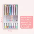 Set of 6 Morandi color retractable gel pens with 0.5mm fine tip in a clear PVC box - 0.5mm / 6Pcs/Set / Colorful