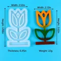 Tulip DIY silicone resin mold showing precise dimensions and finished product details. - Tulip Insert Mold (60-1497)
