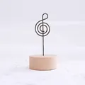 Vintage wooden base memo clip with creative treble clef wire holder for office decor - Music Note