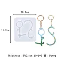 Silicone mold for DIY no-touch door opener and elevator pusher resin keychains - 60-593 (Round Handle Press Style)