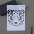 Intricate panda mandala pattern drawing stencil for animal themed creative art projects - Panda (15)