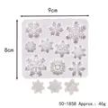 Molde de silicona de copo de nieve para Navidad, 9x8cm, peso aprox. 46g, para repostería - 50-1858-B