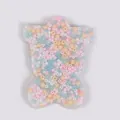 Handheld tactile skin picking fidget toy with colorful beads in clear silicone variant - Gingerbread Man Shape (JY-34F)
