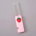 Pettine per capelli pieghevole rosa portatile con charm fragola e glitter colorati - Fragola Rosa