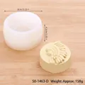 Detail view of silicone soap mold with Indian girl design, dimensions and weight info - Indian Girl Relief (50-1463-D) / White