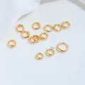 Gold stainless steel double-hole connector rings for DIY jewelry making, 6mm size - Medium Pig Nose Connector (H55-5) / 6mm (10 Pieces) / Gold