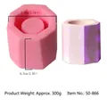 Détail du moule en silicone hexagonal pour pots de succulentes DIY avec dimensions - Style Géométrique Hexagonal (50-866-A) / Rose