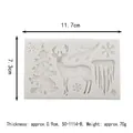Molde de silicona blanco con reno y árbol de Navidad para decorar pasteles y fondant - 50-1114-B