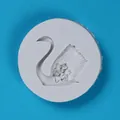 Grey 3D swan rose silicone mold for fondant and chocolate wedding cake decoration - Gray