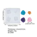 Moule en silicone cristal pierre précieuse pour décoration résine DIY avec dimensions - Style de cluster de cristal multicolore à quatre grilles (50-2068-D) / 4.6x4.6cm