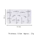Specification diagram of DIY silicone mold showing moon heart and leaf shapes with dimensions - Multi-Shape Jewelry Mold (60-1044) / 13.2x7.7x0.5cm (60-1044)