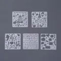 Juego de 5 plantillas DIY de plástico con alfabetos y patrones para cajas regalo. - Lace Stencil Rulers (Pack of 5) / Heart Box Accessories