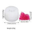 Moule en silicone pour ornements de cristal DIY avec dimensions et détails de poids - Style de cluster de cristal rose (50-2069-D) / 7.8x4.8cm