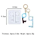 Durable silicone mold for DIY non-contact door opener and elevator pusher keychain - 60-596 (Square Symmetrical Style)