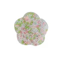 Flower-shaped skin picking fidget toy with colorful beads in translucent silicone base. - Flower Shape Bead Picking Toy (JY-09I) / Candy Multicolor Beads