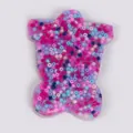 Pink bear-shaped skin picking fidget toy with multi-colored beads for sensory stress relief - Bear Style (JY-34C)