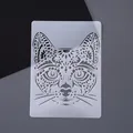 Intricate animal themed drawing stencil for crafts featuring an artistic cat face pattern - Cat (11)
