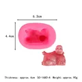 Silicone mold for DIY Laughing Buddha candle and plaster ornaments with measurements - 50-1680-A (Reclining Laughing Buddha)