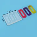 Molde de silicona para pinzas de pelo geométricas DIY, molde rectangular de resina de 7.9x6.8 - Estilo Hueco Rectangular (50-2228) / Aprox. 22g (7.9x6.8x0.7cm)