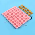 Multi-cavity pink silicone mini donut baking mold for DIY chocolate treats and snacks - 48-Cavity Donut Mold (J2401010) / Pink