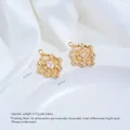 14K gold filled rhombus filigree pendant with zirconia for DIY jewelry making accessories - White Zirconia Rhombus Pendant