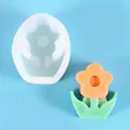 Detailed 3D tulip flower silicone mold for DIY Korean style aromatherapy candle making - 3D Small Flower (50-2547) / White