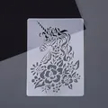 High-quality plastic unicorn and floral drawing stencil for creative DIY art projects - Unicorn (4)