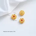 24K vergulde bloem afstandskraal met natuurlijke rode agaat voor DIY sieraden - Zuid-rode Agaat Lotus Tussenkraal (A124-3) / 1 Stuk / Goud