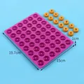 Professional 48-cavity purple silicone donut mold for mini savarin cake and muffin baking - 48-Cavity Donut Mold (J2401010) / Purple