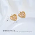 Premium 14K gold-filled heart pendant with zircon for DIY jewelry crafting projects - White Zirconia Heart Pendant