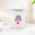 Minimalistische witte plastic opbergdoos met schattig cartoonmeisje voor bureau-organisatie - Meisje Met Blauw Haar