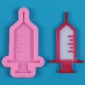 Kreative Spritzenform-Silikonform für Harz-Bastelarbeiten und Schlüsselanhänger - 50-3922-A / Rosa