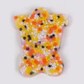 Translucent pink silicone skin picking fidget toy filled with colorful beads - Humanoid Style (JY-34A)