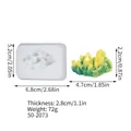 Moule en silicone blanc pour grappes de cristaux DIY avec dimensions précises indiquées - Style de cluster de cristal dégradé jaune-vert (50-2073-D) / 6.8x5.2x2.8cm