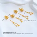Colgante de calabaza hueca bañado en oro de 24K con circonitas para joyería DIY - Cierre Universal de Colgante Largo (G978-2) / 1 Pieza/Paquete / Dorado