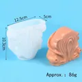 Detailweergave van de 3D-schelp siliconen mal met maten 12,5x5x10,3 cm - Middelgrote Schelp Stijl (60-1365)
