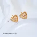 Elegant 14K gold-filled heart shaped pendant with pink zircon inlay for DIY jewelry - Pink Zirconia Heart Pendant