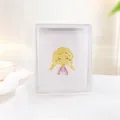 Witte bureaublad opbergdoos met schattig meisje voor pennen en make-up borstels - Meisje met geel haar