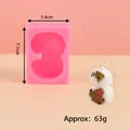 Handmade number 3 silicone candle mold with forest squirrel design, durable pink material - Number 3 (50-3426-A)