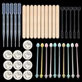 Juego completo de herramientas para resina epoxi con pipetas y palos de madera - Juego Mezclado Cucharas Pipetas Palitos Dediles (PA094)